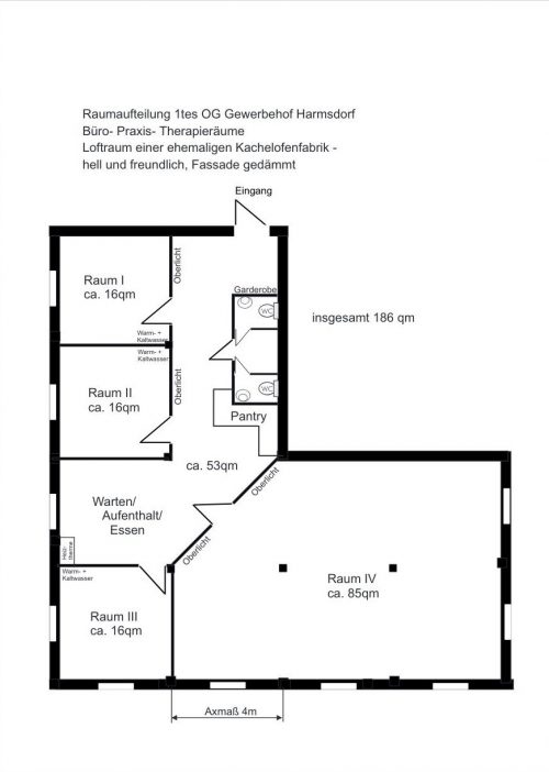 Gewerberaum Harmsdorf / Ratzeburg HG OG NORD Grundriss